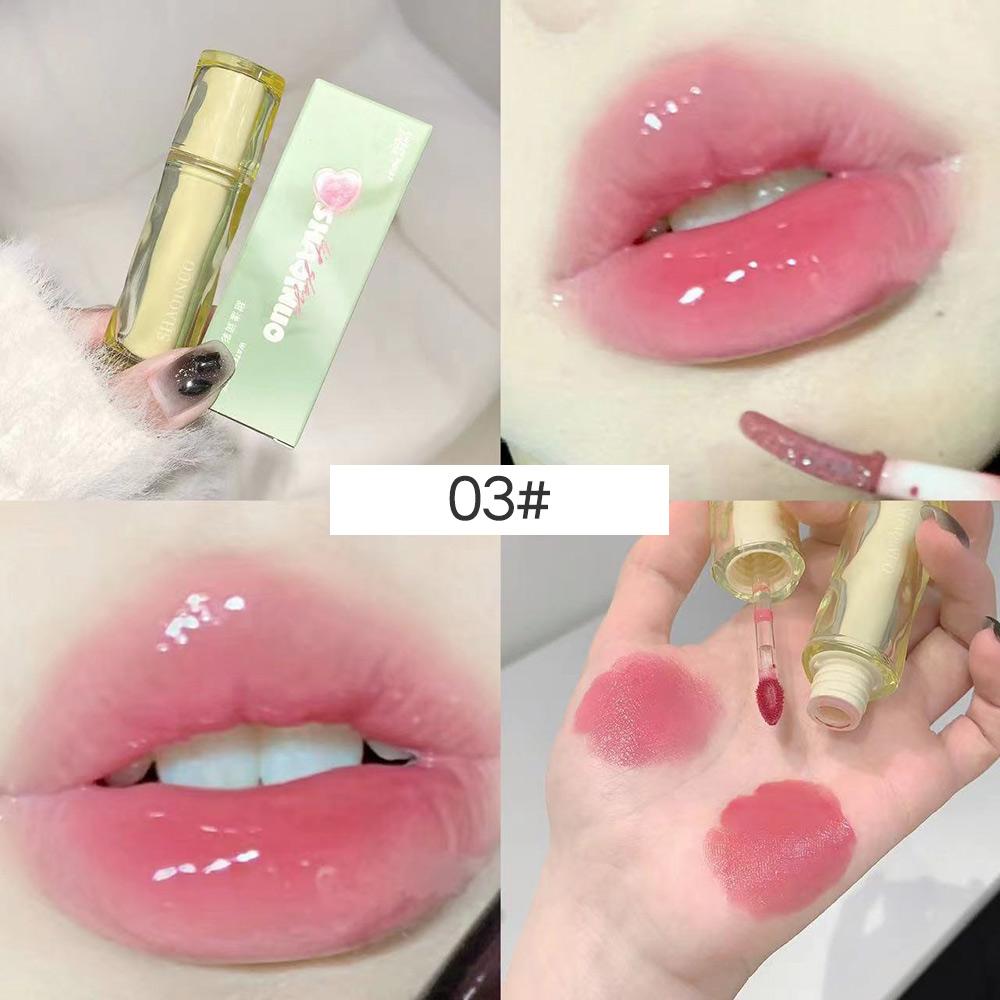 SHAQINUO Sweet Rouge Гидролюминесцентная помада для губ с эффектом ледяного полупрозрачного зеркала, увлажняющая высококачественная помада для губ с медовым эффектом и отбеливающим эффектом