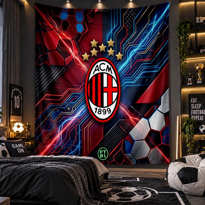 Wall Hanging Tapestry AC Milan Print Cloth for Living Room Bedroom Home Decor