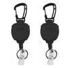 2PCS Retractable Keychain Magnetic Carabiner Belt Clip Key Ring with Retractable Stainless Steel