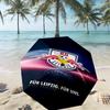 Зонт RB Leipzig с принтом, автоматическое открытие/закрытие - Портативный складной дизайн - Для ежедневного использования, путешествий/отдыха на природе - Подарок на день рождения