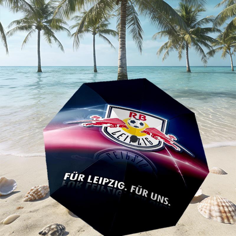 Зонт RB Leipzig с принтом, автоматическое открытие/закрытие - Портативный складной дизайн - Для ежедневного использования, путешествий/отдыха на природе - Подарок на день рождения