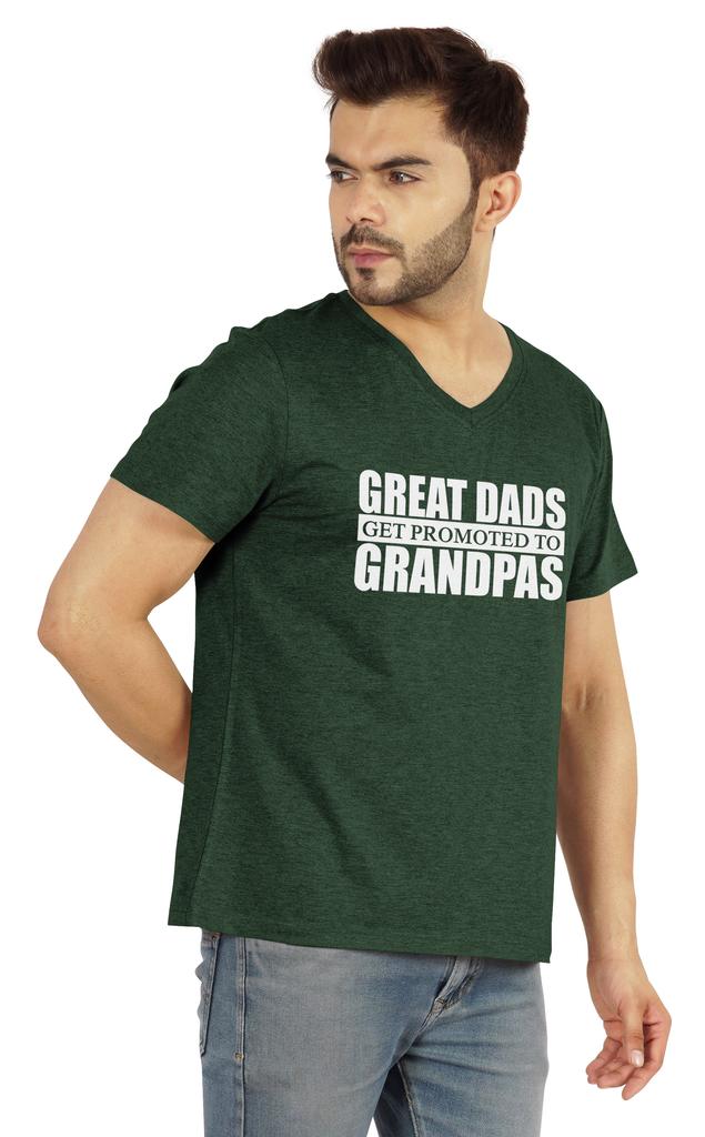 Inkmeso Мужская футболка для дедушки. Отличные папы получают повышение до дедушки. Футболка с надписью «Письмо» впервые