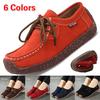 Women's Leather Lace-up Shoes Casual Flat Shoes Ladies Hand-stitched Suede Loafers 6 Colors