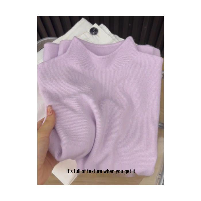 Оранжевый трикотажный свитер с полувысоким воротником, облегающего кроя, с длинным рукавом, для осени/зимы