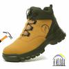 Rotating Button Safety Shoes Anti Smash Steel Toe Work Boots Industrial Construction Puncture Proof Autumn Winter Work Shoes