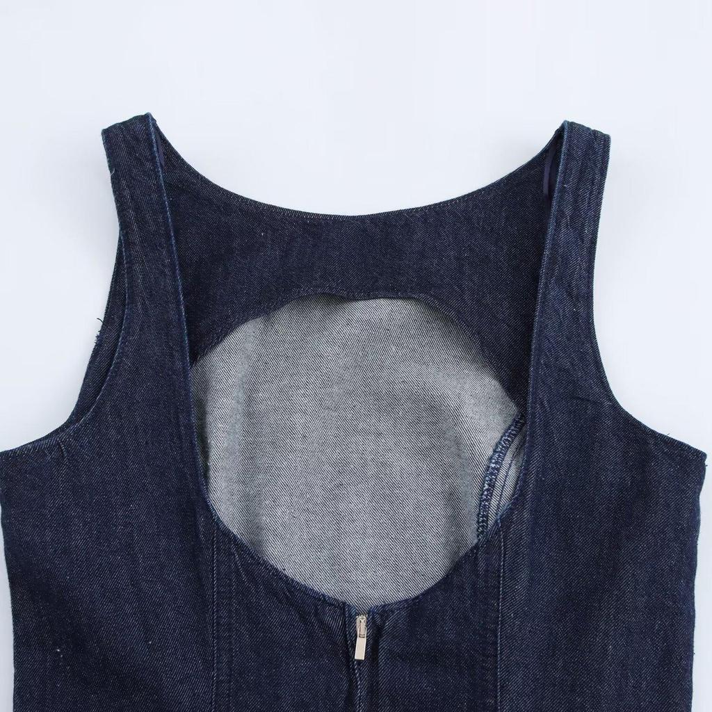 Весеннее женское короткое платье многослойного джинсового стиля - Европейская и американская мода