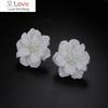 1 пара модных больших белых сережек-цветков для женщин, элегантные подарочные серьги-гвоздики, подарочные серьги для пирсинга, подвески, бижутерия