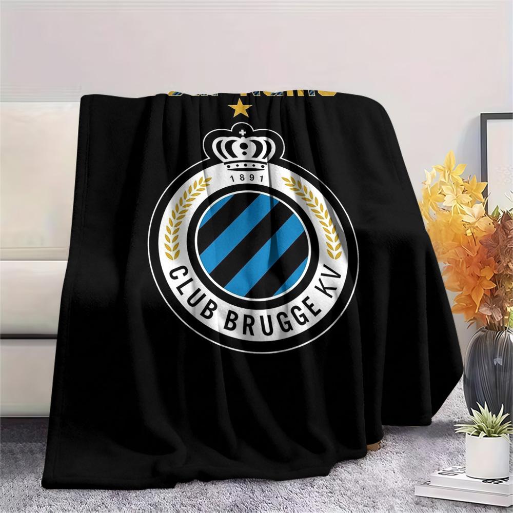 1PC Club Brugge Kv Crest Custom Name Patterned Flannel Blanket Suitable For All Seasons For Home Decor Warmth And Comfort Gifts Holiday Present