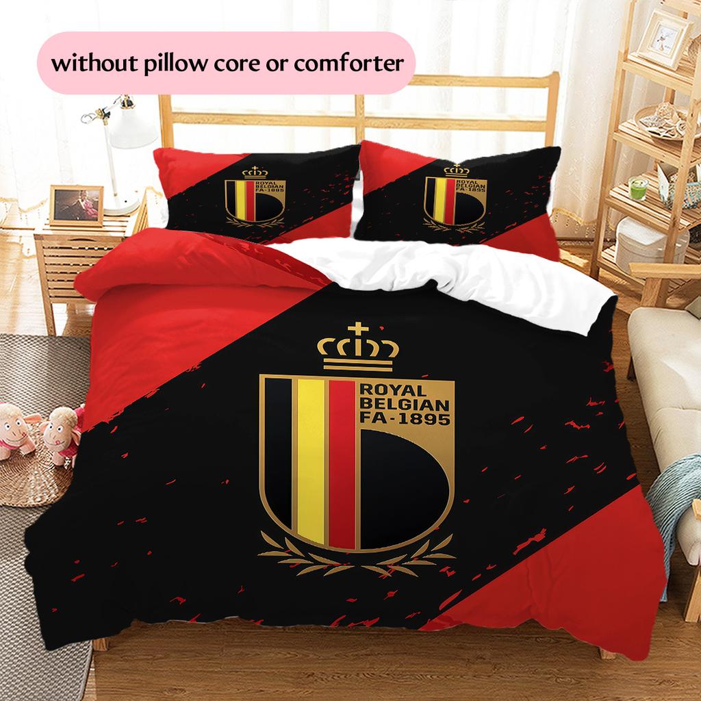 Red Devils Pattern Bedding Quilt Set Home Decoration Gift (1 * duvet cover + 2 * pillowcase without core)