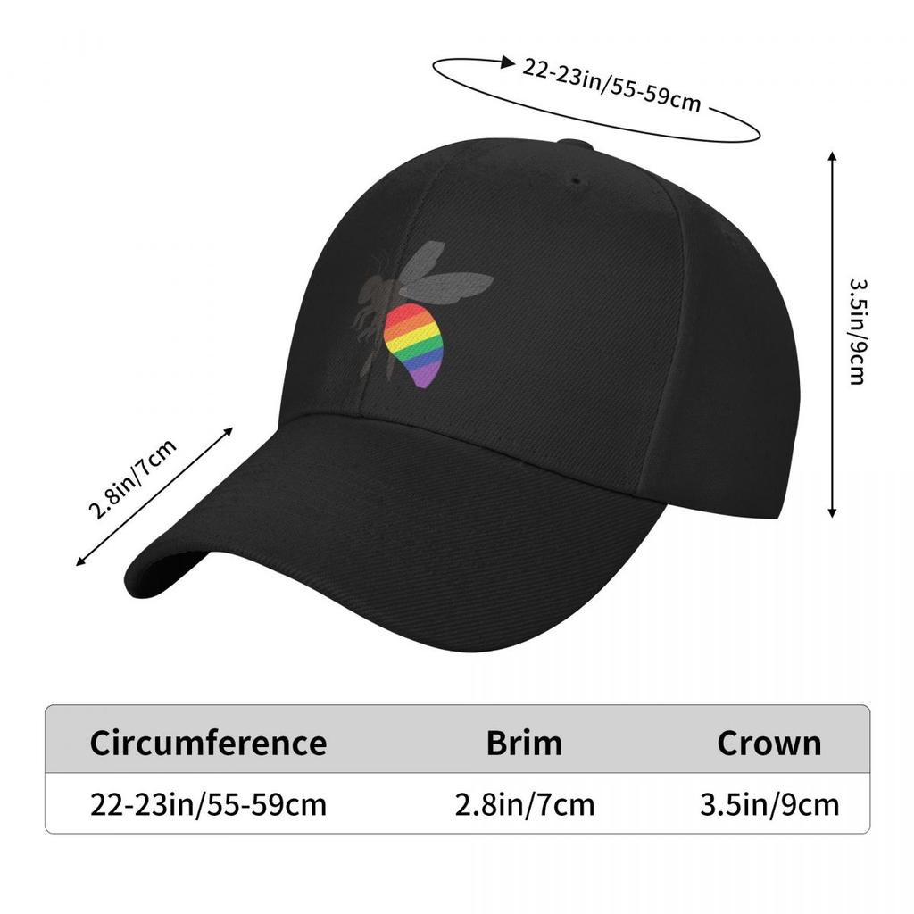 pride bee LGBTQ+ flag Baseball Cap summer hat custom Hat Snap Back Hat Male Women's