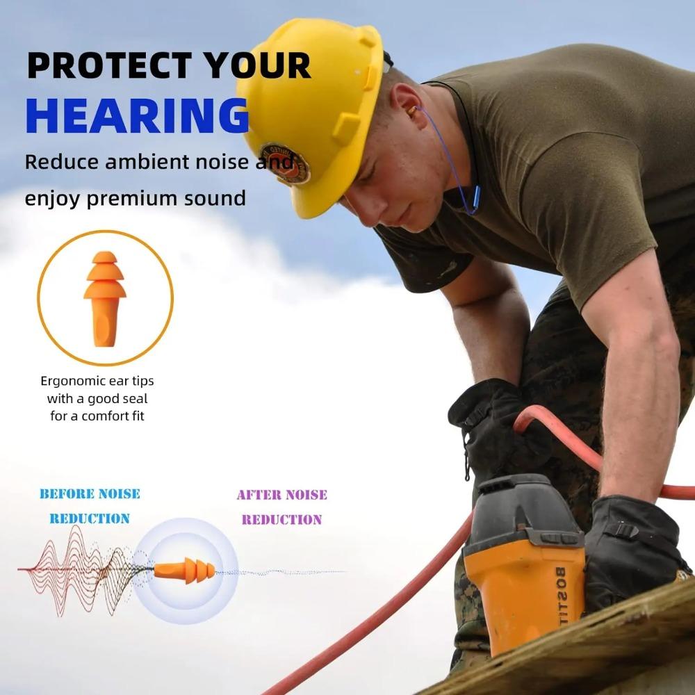 Wired Bluetooth Headset Hearing Protection Sound Isolation Earbuds Ear Plugs Construction Sites