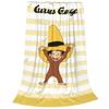 Curious George Cartoon Monkey Coral Fleece Plush Throw Blankets Blanket for Home Bedroom Lightweight Bedding Throws
