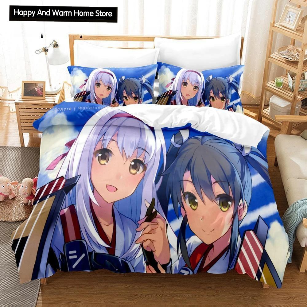 Новый 3D Кавайный Аниме Zuikaku Kancolle Комплект постельного белья Односпальный Полуторный Двуспальный Queen King Размер Пододеяльник Детская спальня для мальчиков