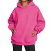Womens Hooded Sweatshirt Loose Fit Casual Pullover With Front Pocket Streetwear Style