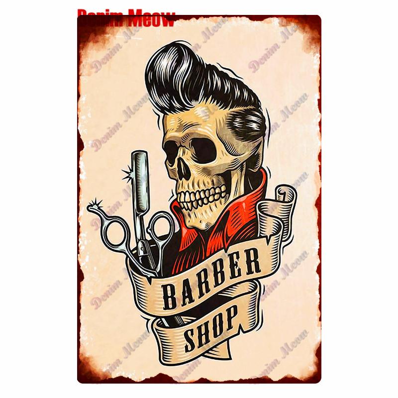 Винтажный металлический плакат BARBER SHOP, жестяная вывеска Cafe Bar Pub, табличка, ретро-стрижка и бритье бороды, железные пластины, домашний декор, WY10