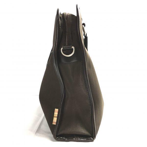 Paul Smith Портфель Деловая сумка Темно-коричневый/Коричневый полосатый узор Ремень в комплекте(ИСПОЛЬЗОВАЛ)