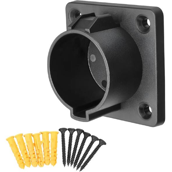 EV Charger Holder, Electric Vehicle Charger Plug Nozzle Holster Dock for SAE J1772 Connector, Space-Saving Outdoor/Indoor EV Charging Holder Wall