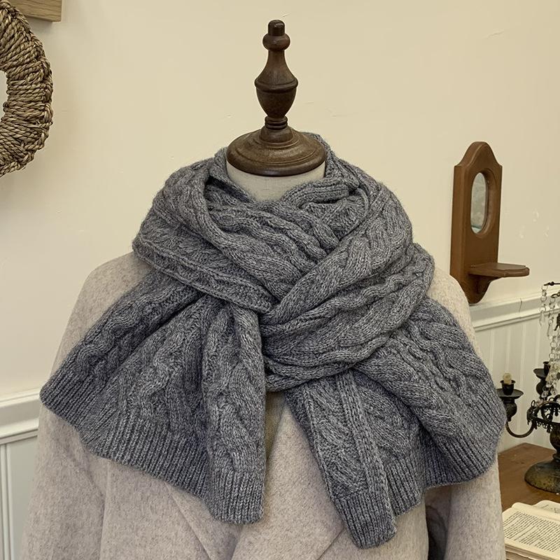 Vintage Christmas New Red Scarf Women's Winter Thickened Warm Premium Birthday Gift Scarf