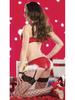 European & American Three-Piece Plush Bikini with Garter – Christmas Erotic Lingerie Set for Women.