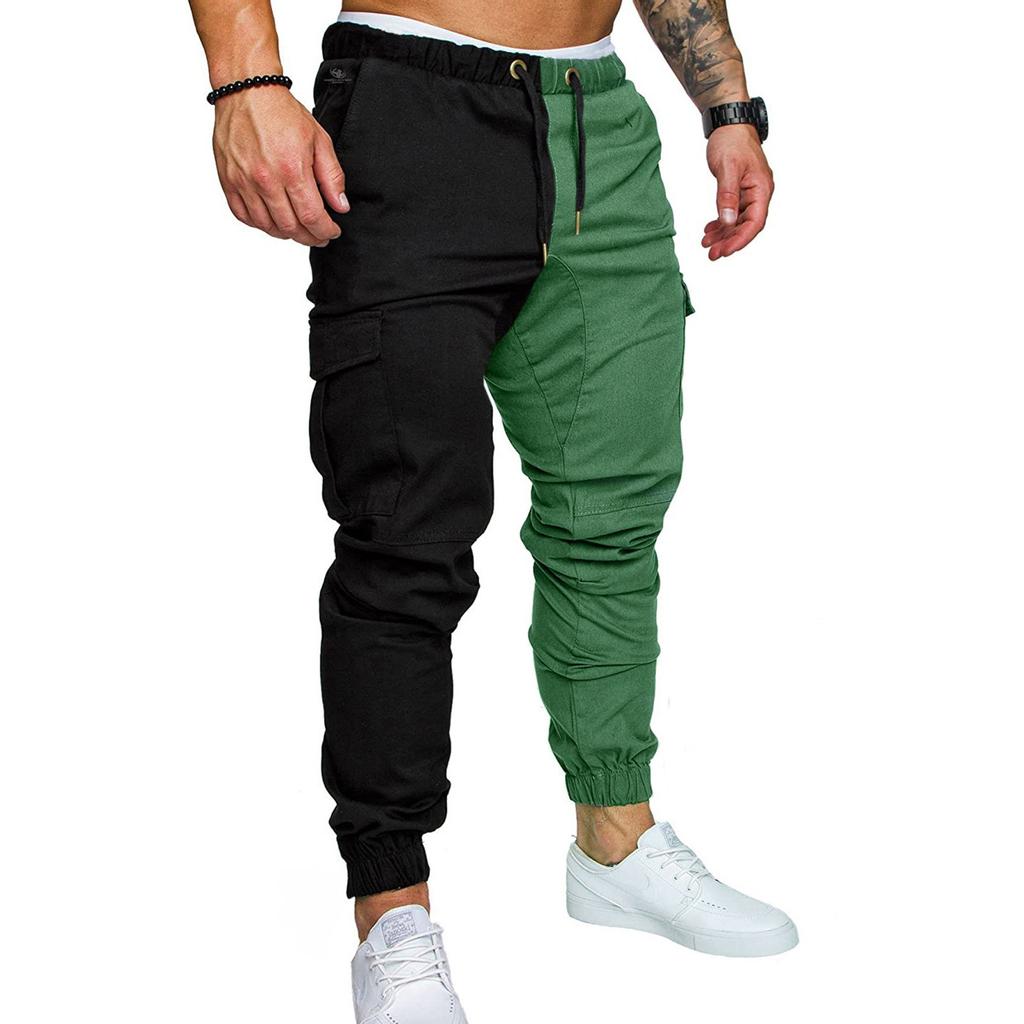 Мужские модные повседневные брюки с эластичной резинкой, свободные хлопковые брюки в стиле пэчворк