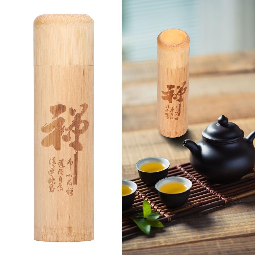 Bamboo Material Bamboo Tea Canister Loose Leaf Portable Tea Box Bamboo Tea Jar  Tea Storage