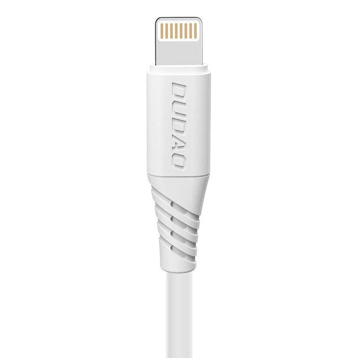 Dudao 5A USB to Lightning Cable, 2m, White - Fast Charging, Durable Design