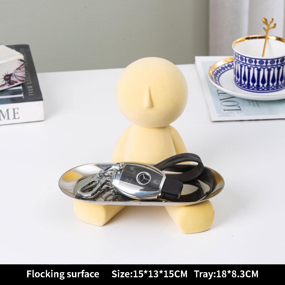 Легкая роскошь ветер бытовые украшения старший чувство рабочего стола флокирование ключ хранения кукла гостиная украшение домашний декор фигурка
