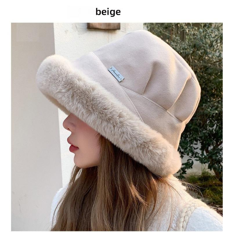 1pc Womens Winter Fleece Bucket Hat,Warm Faux Mink Plush Hat Fluffy Fisherman Fuzzy pullover Hat skull Hat For Outdoor dailywear