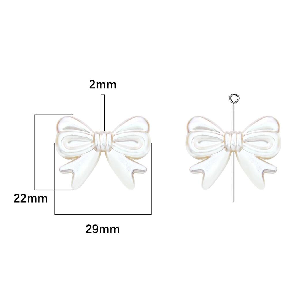 4Pcs Plastic Acrylic Shiny Color Butterfly Bowknot Bows Beads Charm for Necklace Bracelet Earring Hair Ornaments Making DIY Jewelry Accessories