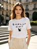 1pcs Funny Cats Unisex T Shirts For Girls Funny Animal Printing Short Tshirts For Unisex Tshirts Lady Tops Tees