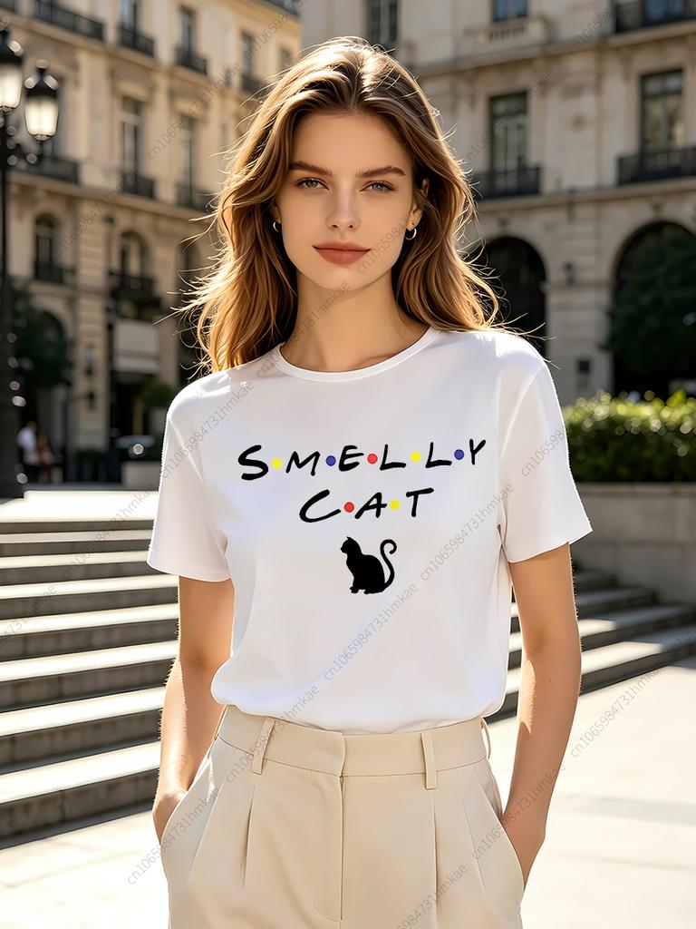 1pcs Funny Cats Unisex T Shirts For Girls Funny Animal Printing Short Tshirts For Unisex Tshirts Lady Tops Tees