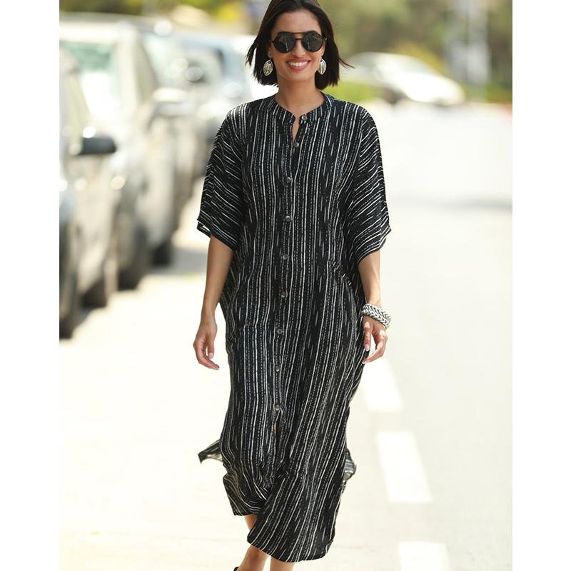 Женская пляжная туника-макси на пуговицах. Расцветки в ассортименте