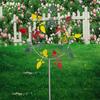 Metal Windmill 3D Wind Spinner with Garden Stake Outdoor Kinetic Pinwheels Colorful Wind Catcher Sculpture for Patio Lawn Decoration
