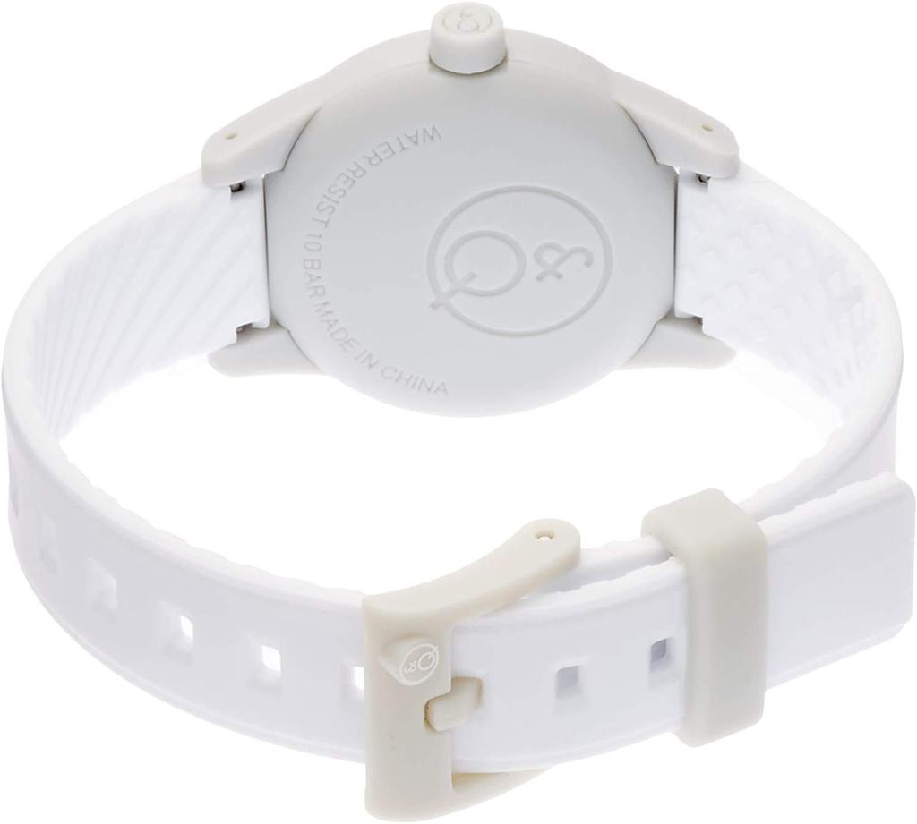 SmileSolar Smile Analog Watch with Waterproof Urethane White Q&Q (Q&Q Solar) Women's Solar-Powered Strap, RP01-014,
