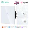 BSEED Zigbee настенный сенсорный выключатель 1/2/3 клавиши, датчик выключателей света, Tuya Smart Life, приложение Alexa, плюс EU розетка с Type-C USB 20 Вт