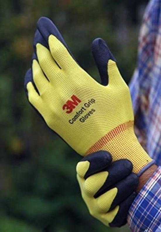 3M Рабочие перчатки с нитриловым пенополиуретановым покрытием, 3D комфорт, стрейч, умные, облегающие, сенсорные, моющиеся, тонкие, 10 пар (Маленький, желтый)