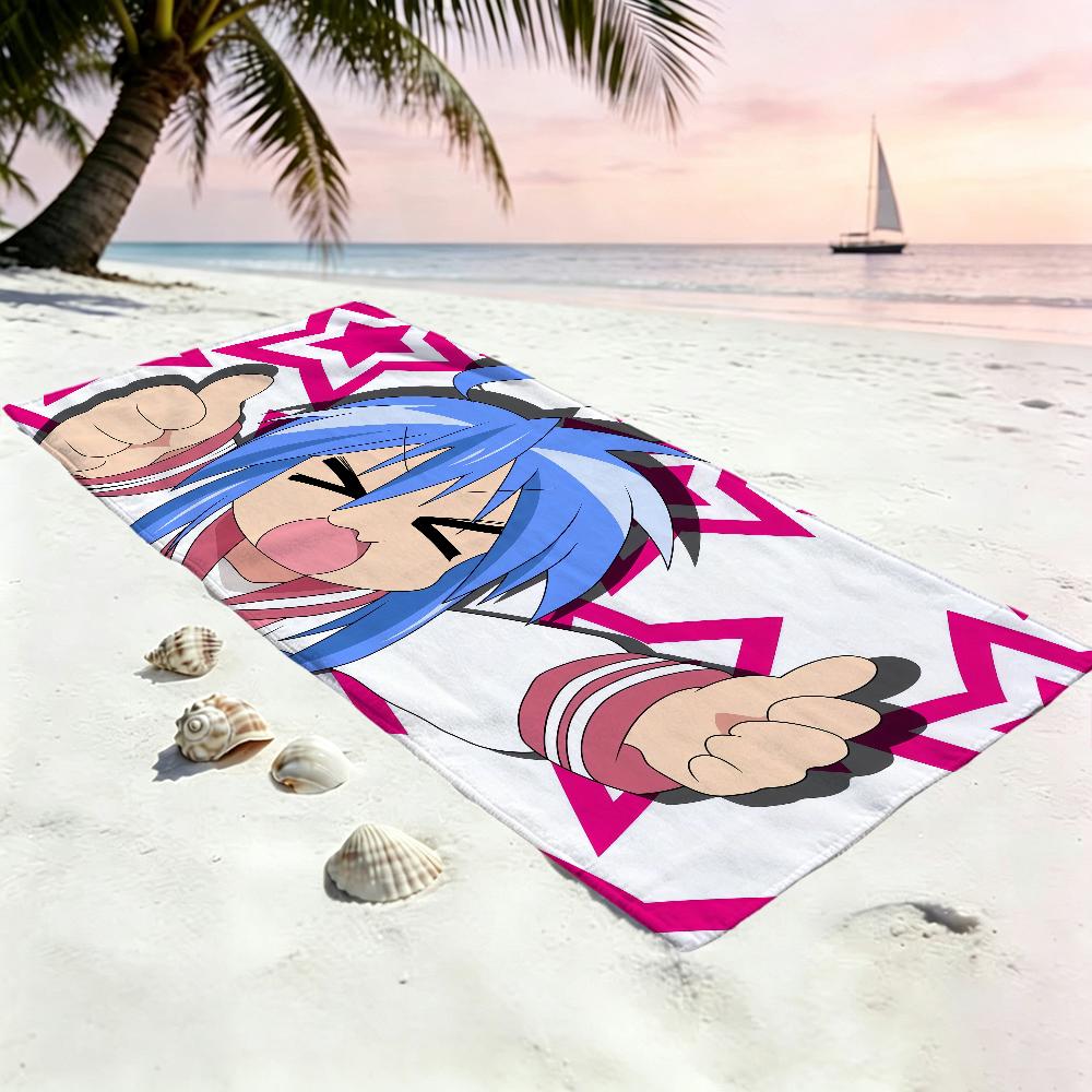 l-lucky anime s-stear Towel Large Quick-Drying Microfiber soft Beach Towel for Travel Fitness Sauna Bathing Camping