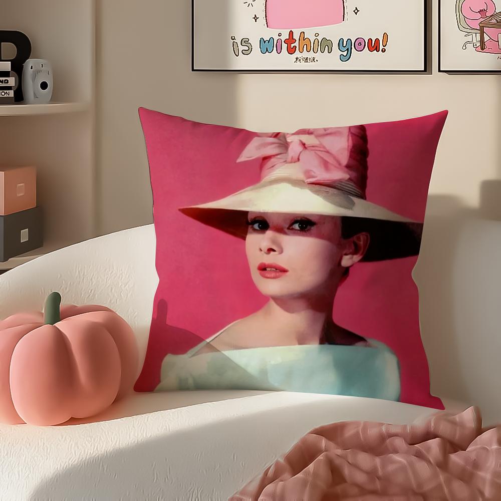Чехол для подушки Audrey Hepburn Наволочка Короткий плюш Невидимая молния Комната Диван Чехол для подушки