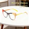 New Fashionable Hd Cat Eye Women'S Reading Glasses Retro Ultra Light Neutral Color Blocked Design Anti Blue Light Glasses