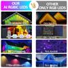 Smart RGB Eaves Lights IP67 Permanent Outdoor Lights App/Remote Control Music Sync DIY Scenes for Christmas House Roof Decor