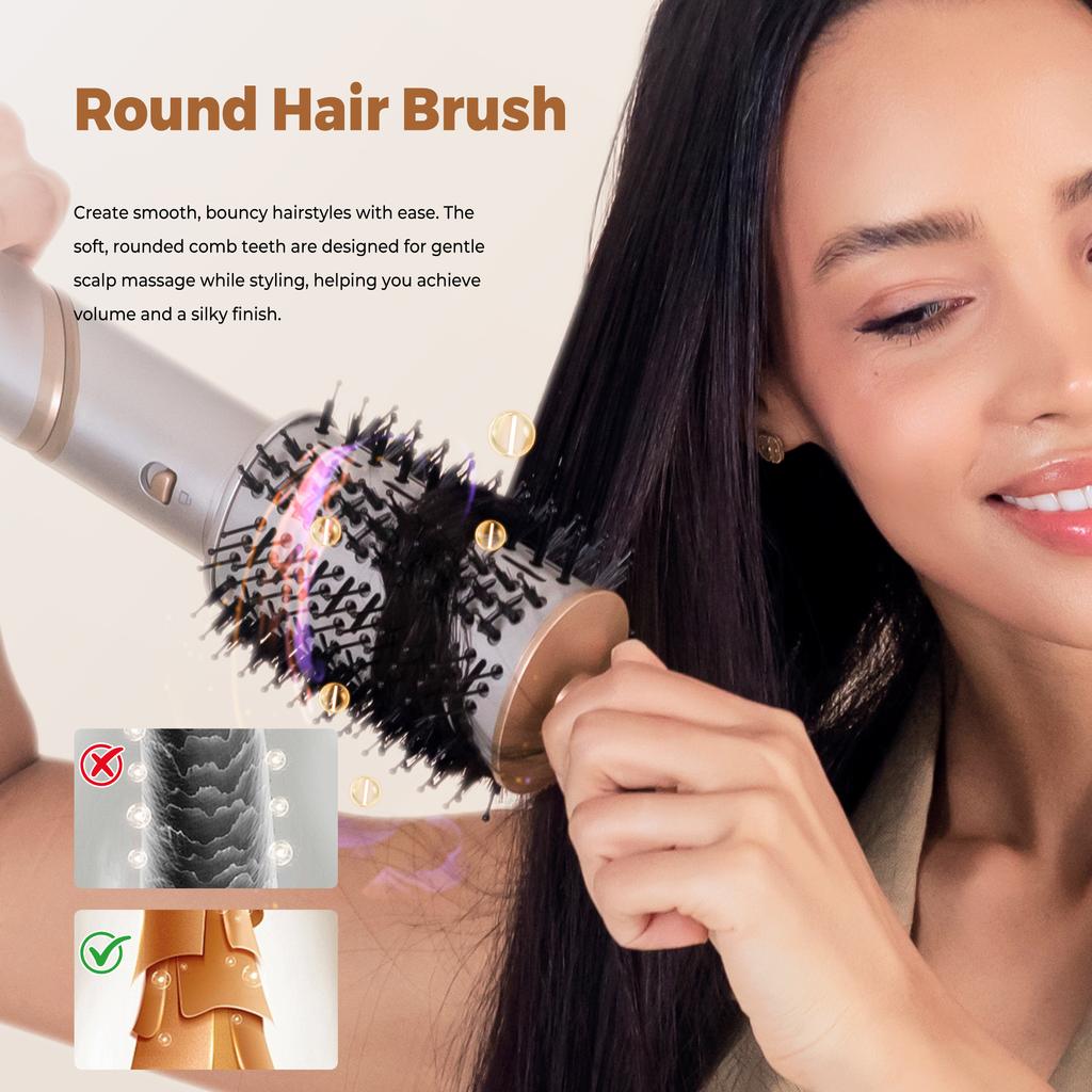 UKLISS 8 in 1 High Speed BLDC Hair Styler Digital Display Foldable Hot Air Brush Dropshipping Ready Stock