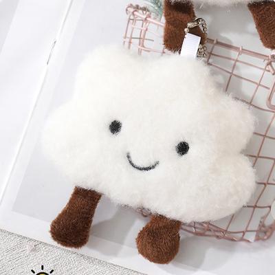 Мультяшный милый белый плюшевый брелок-подвеска в виде облака Kawaii Key Charms Мягкая кукла-игрушка в подарок девочке рюкзак аксессуары украшения