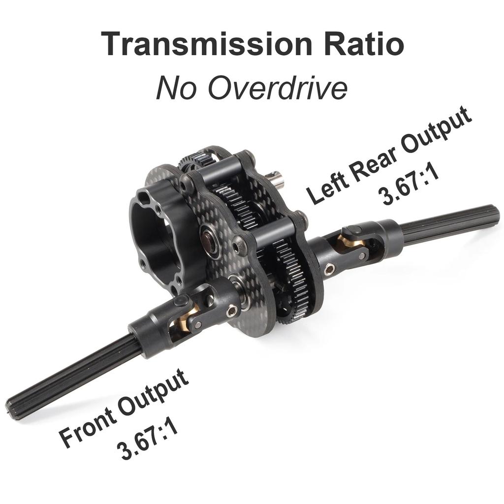 Ultralight Carbon Fiber OD-3 Overdrive Transmission 48P Gearbox for AR44 AR45 Capra Axle LCG Comp Rigs 1/10 RC Rock Crawler