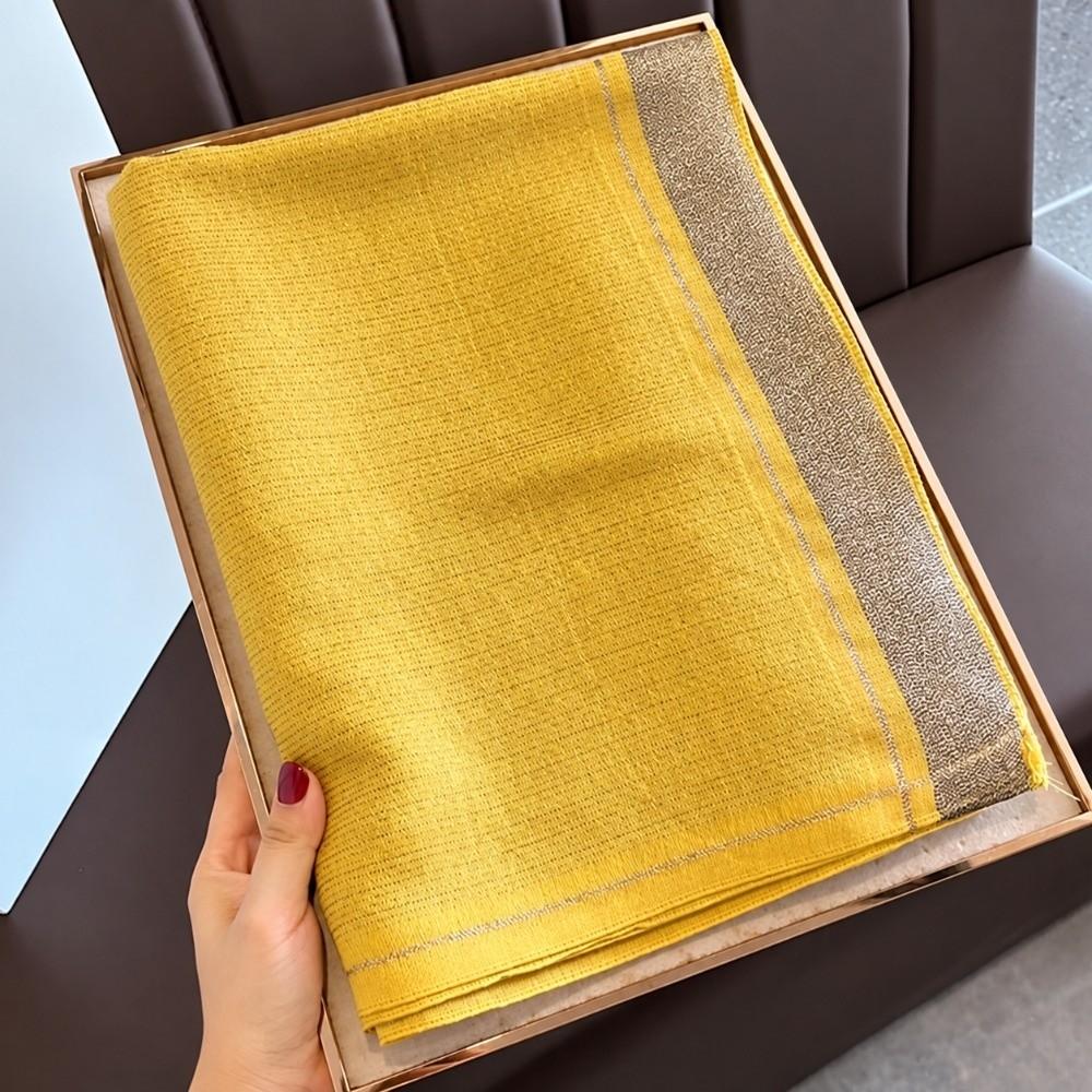 Elegant Wrap Shawl Large Size Border Shawl Vintage Soft Silky Scarf Autumn Winter