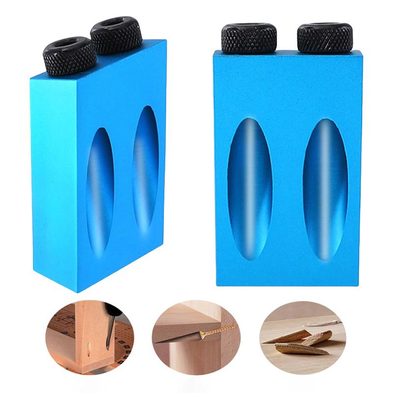 Woodworking Oblique Pocket Hole Locator Jig Kit 15 Degree Angle Drill Guide Set Hole Puncher Diy Carpentry Tools Drill Bits