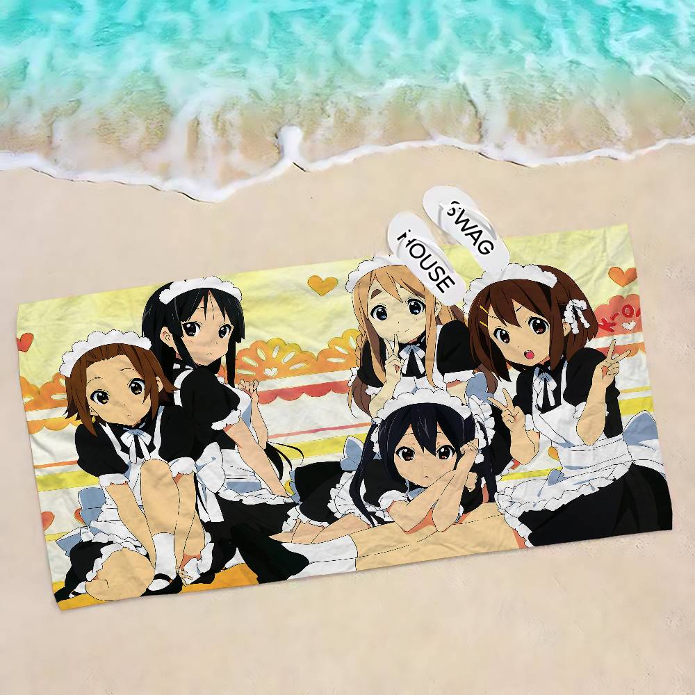 Аниме K-On Микрофибра Печатное Пляжное Полотенце Горный Туризм Йога Пляж Плавание Бег Впитывающее Мягкое Полотенце