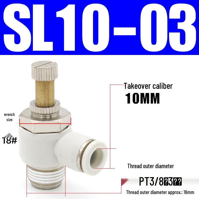 8mm Pneumatic Cylinder Throttle, SL8-02 Adjustable Air Hose Valve Connector, SL4-M5 Air Adjustment.