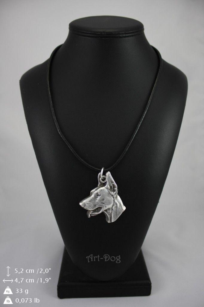 Dobermann, Doberman Pinscher, Dobie I - Necklace with dog, silver-plated pendant for dog fan, unique jewelry by Art-Dog brand