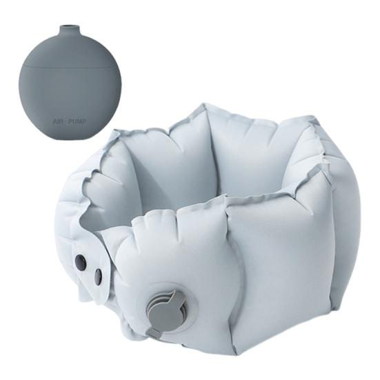 Надувная U-образная подушка для шеи Портативная Надувается нажатием Эргономичная Поддержка головы и шеи Сверхлегкая Автомобильная Авиационная Поездная Для путешествий на открытом воздухе Шейная подушка