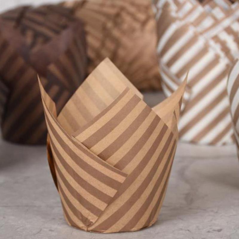 50 шт./наборы Тюльпан Маффин Кекс Бумажные стаканчики Маслостойкие Вкладыши для кексов Выпечка Торт Коробка для торта Украшение торта Сделай сам Инструменты Обертки для маффинов